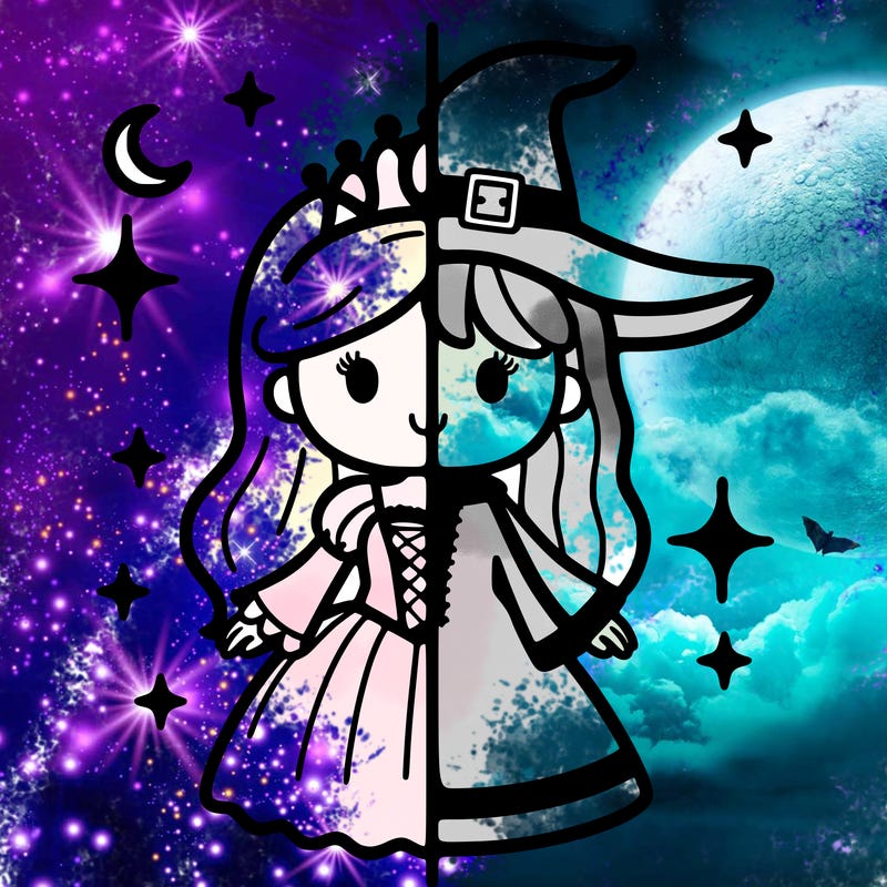 split princess and witch