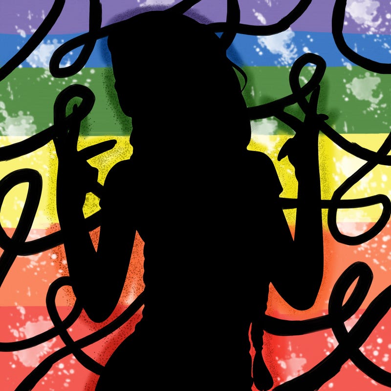 realistic teenage girl with braids and a beanie and crop top doing 🫶🏼