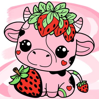 cute strawberry cow