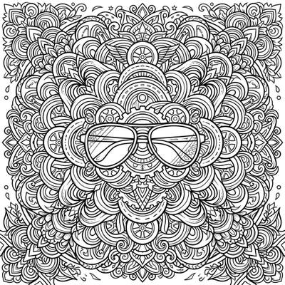 Discover a one-of-a-kind coloring experience with our Driving Glasses Mandala template. This intricate design combines practical eyewear with captivating symmetrical patterns, perfect for a relaxing creative escape.