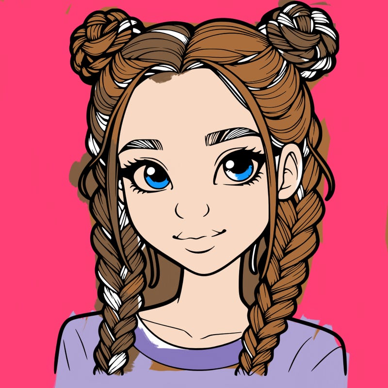 realistic girl with braids