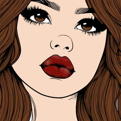 really realistic girl with lips