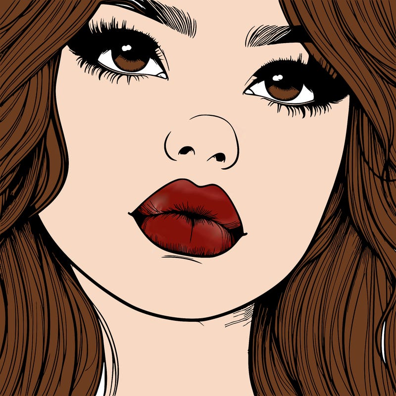 really realistic girl with lips