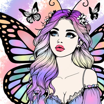 butterfly fairy realistic girl