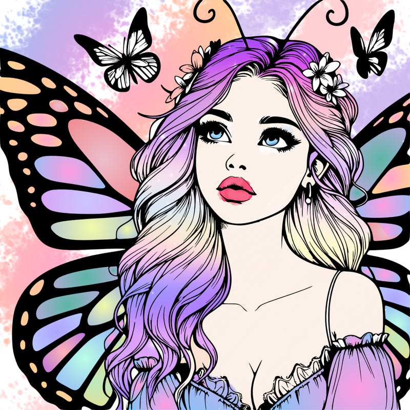 butterfly fairy realistic girl