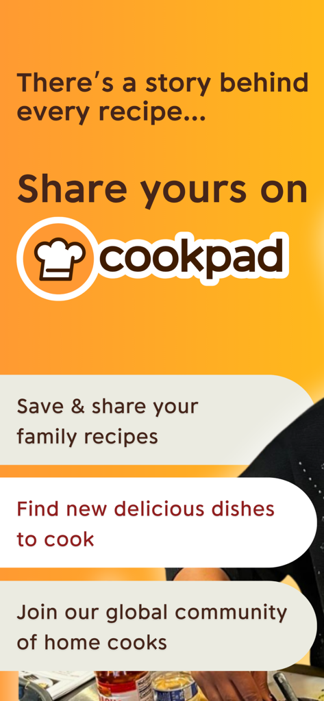 Cookpad Recipes, homemade food - Capture d'écran de l'application Cookpad pour partager des recettes familiales et rejoindre une communauté mondiale de cuisiniers amateurs