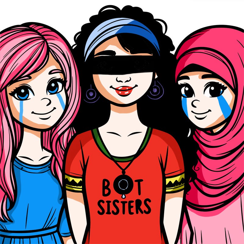 three sisters with a best sisters necklace