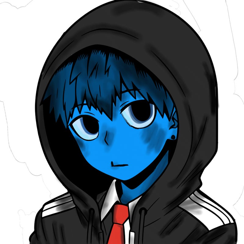 manga character with a hoodie