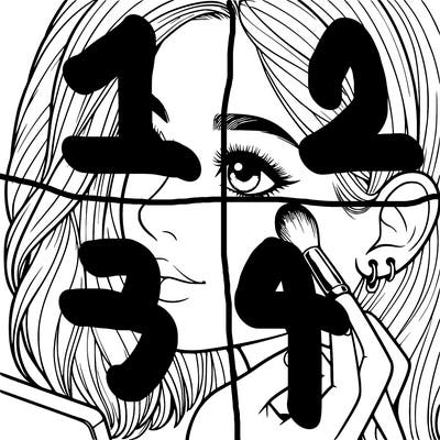 a realistic girl doing her makeup