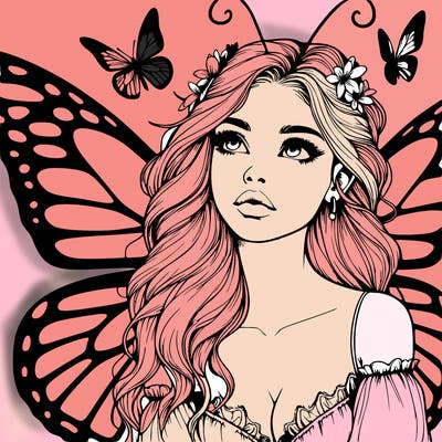 butterfly fairy realistic girl