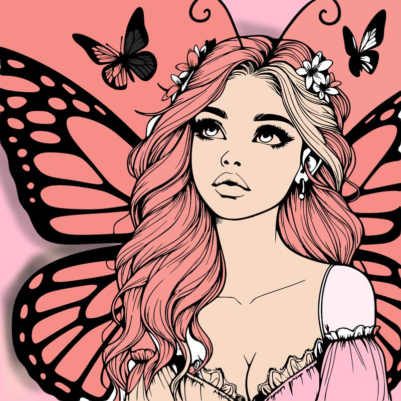 butterfly fairy realistic girl