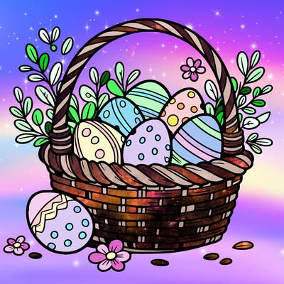 basket filled with easter eggs