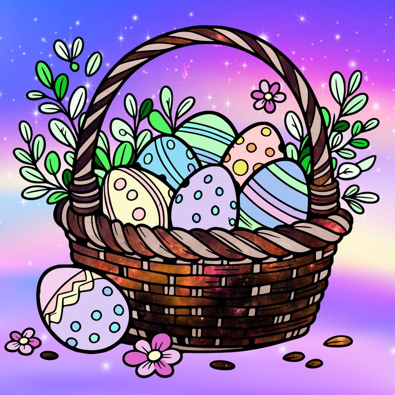 basket filled with easter eggs