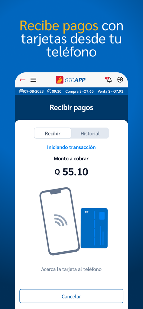 GTCApp - GTCApp mobile interface for receiving credit card payments directly on a smartphone