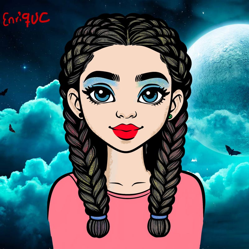 realistic girl with braids