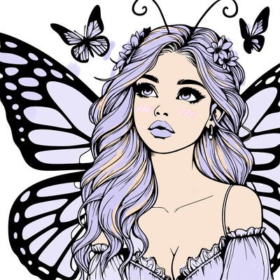 butterfly fairy realistic girl