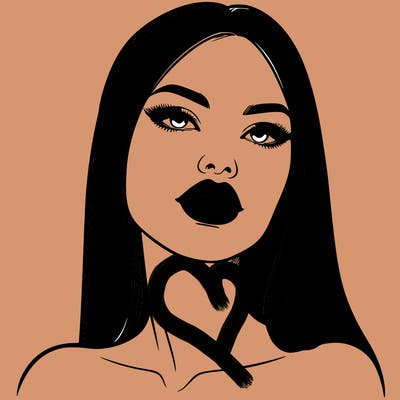 realistic woman with full lips