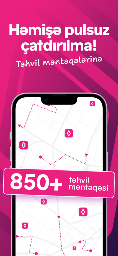 Birmarket: Online Shopping App - Birmarket mobile app screenshot showing a map with over 850 free delivery pickup locations