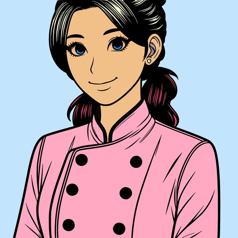 realistic asian woman cuisine chef