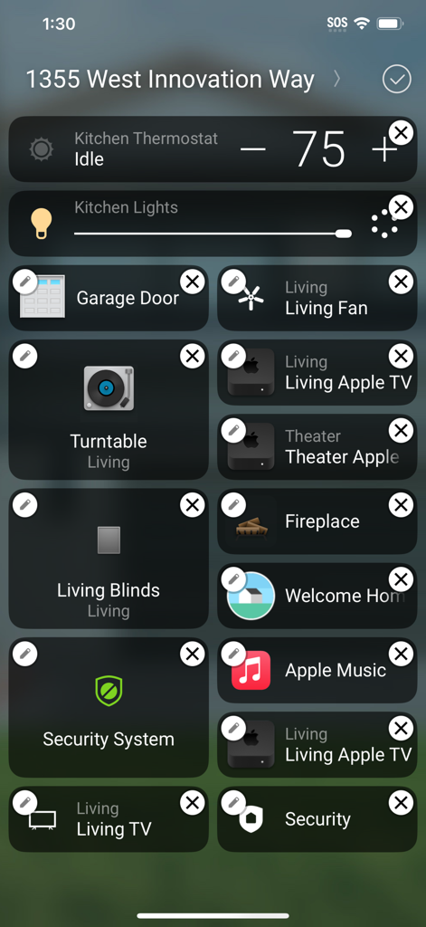 Control4 - Control4 app dashboard showing integrated smart home controls for lighting temperature security and entertainment
