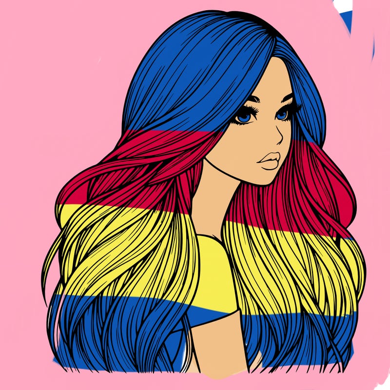 realistic girl with long realistic hair