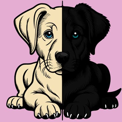 realistic dog split picture