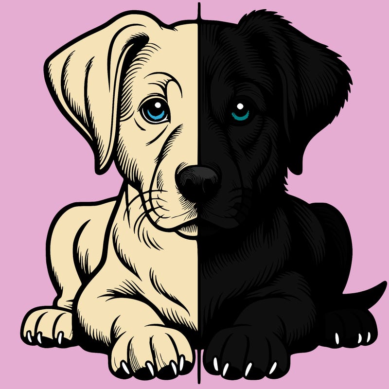 realistic dog split picture