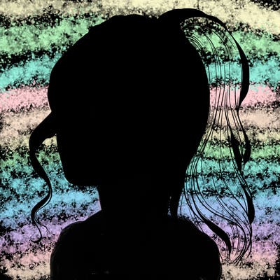 realistic girl with a ponytail on her hair and lips