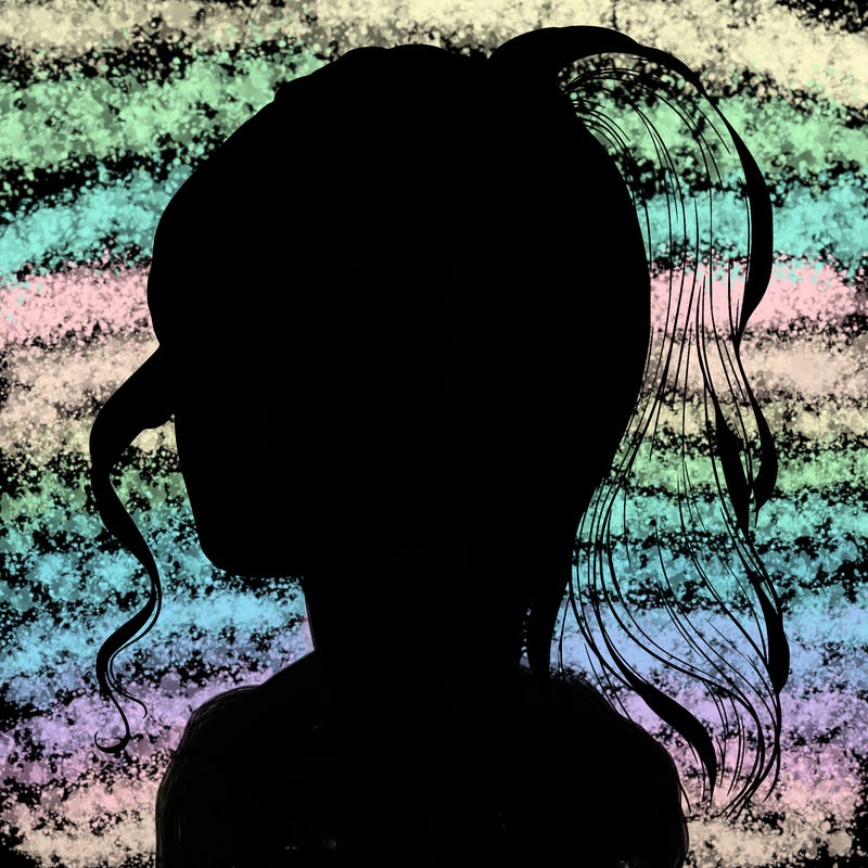 realistic girl with a ponytail on her hair and lips