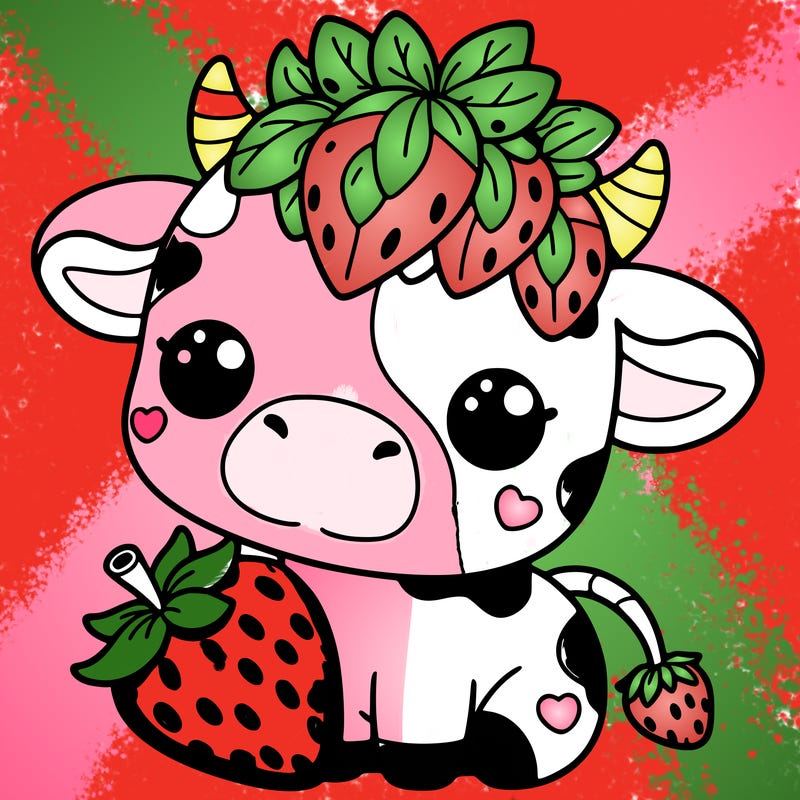cute strawberry cow