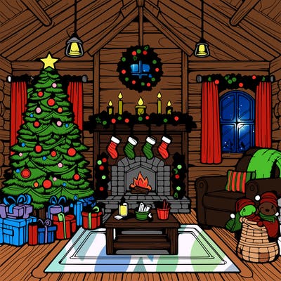 christmas house interior