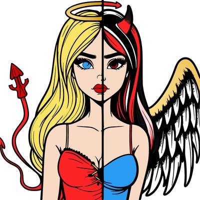 devil vs angel realistic girl