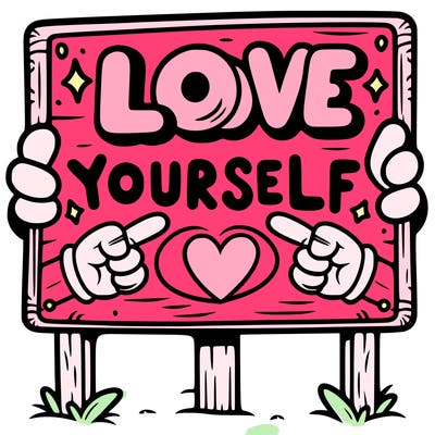 a sign where it is written: love yourself