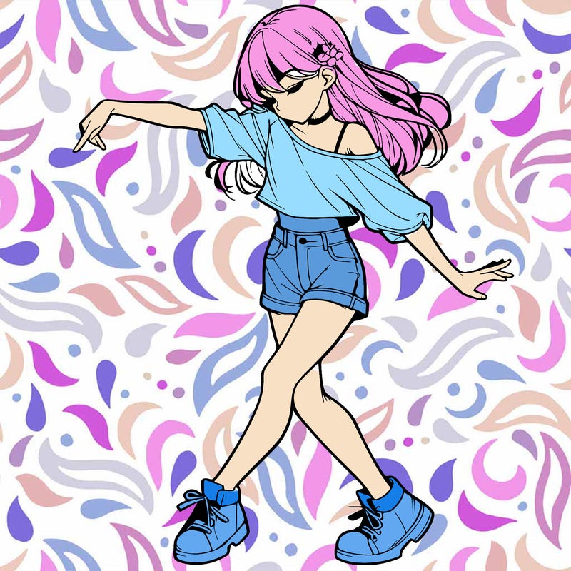 realistic girl danceing