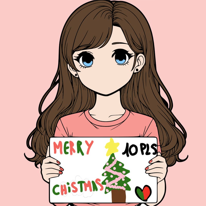 realistic girl holding a sign