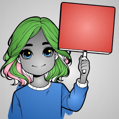 realistic girl holding up a sign