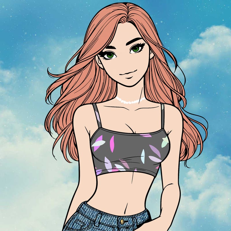 realistic teenage girl in crop top