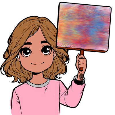 realistic girl holding up a sign