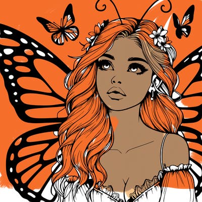 butterfly fairy realistic girl