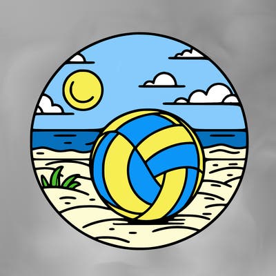 volleyball on a beach
