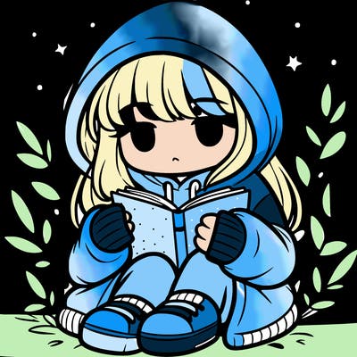 girl in oversized hoodie reading a book