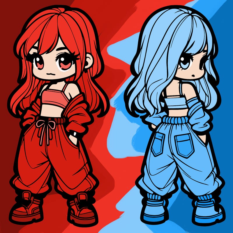 girl in crop top and baggy pants