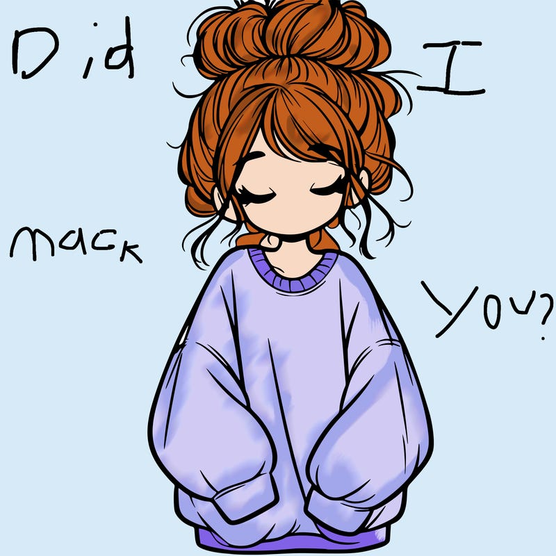 girl with baggy sweatshirt and messy bun