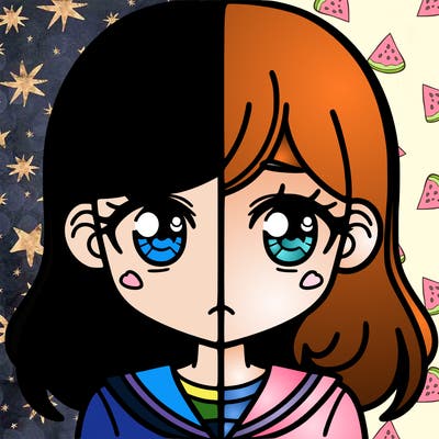 a split of a girl