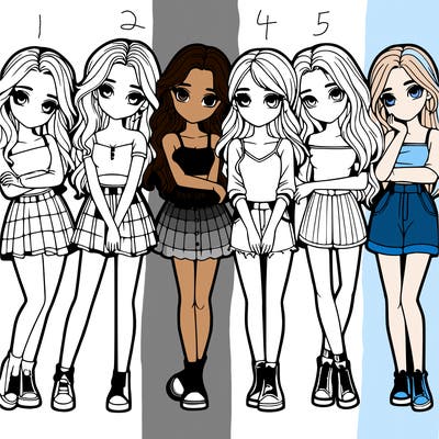 a group of girls realistic