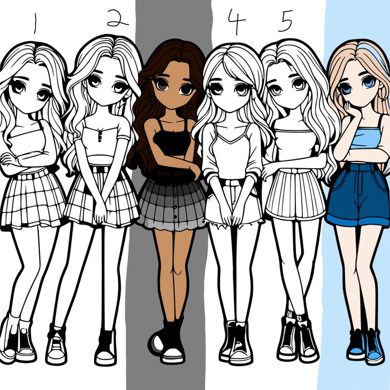 a group of girls realistic