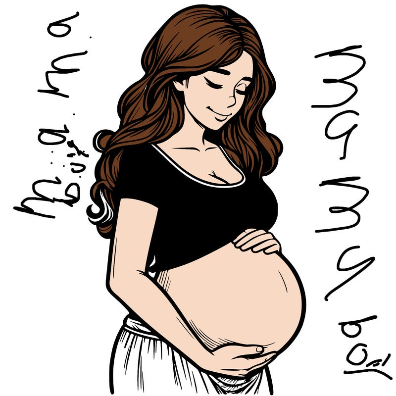 woman heavily pregnant realistic