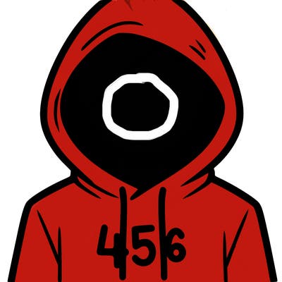a person with non face waering a hoodie with a 456 symbol