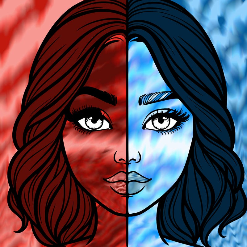 realistic girl split half