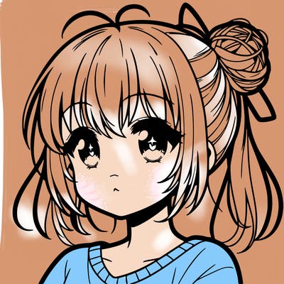 an anime style girl with bangs